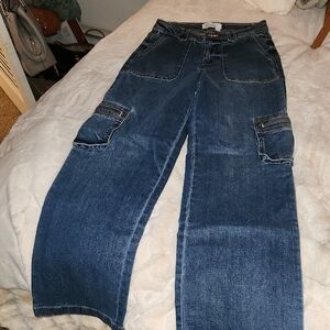 Celebrity Pink Women's Deep Indigo Wide Leg Jeans